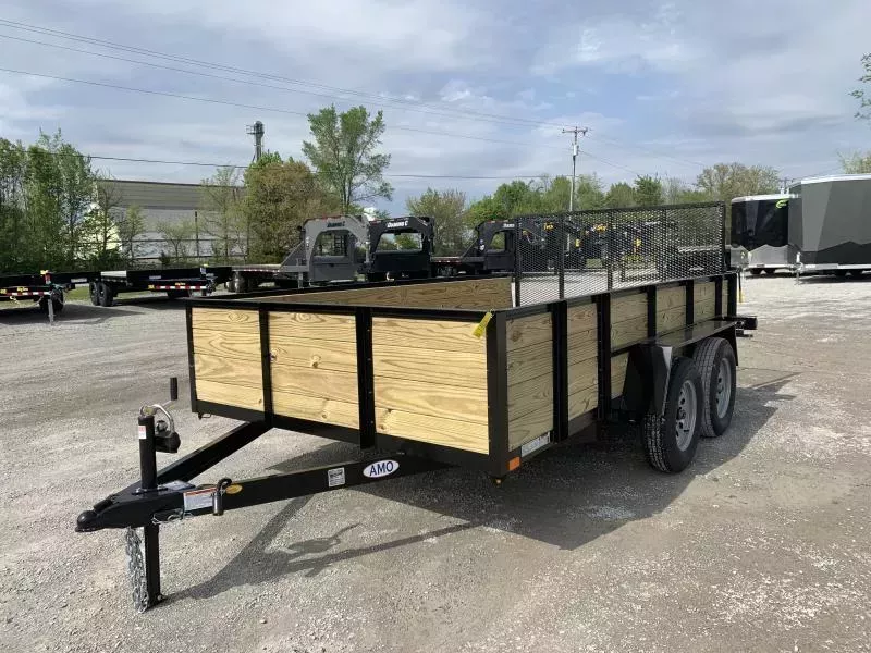 2026 AMO A9612TBXWG (82" X 12') 7K Tandem Highside Utility Trailer