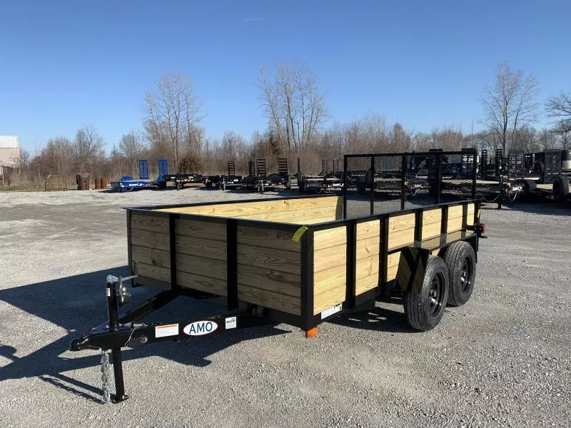 2026 AMO A9612TBWG (76" x 12') 7K Tandem Highside Utility Trailer