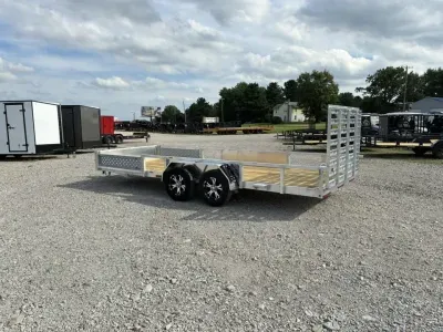 2027 Quality Steel And Aluminum 80"X18' Aluminum Trailer - ATV Side Ramps 