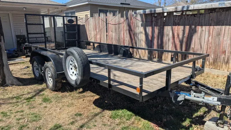 LDT 16' length x 77" wide, w/ spare & e-brakes