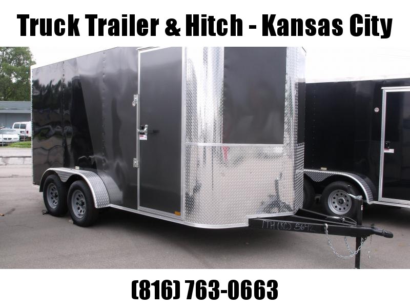 Enclosed Trailer Soft Nose 7 X 14 Ramp 7' Interior Height Two/Tone In Color Charcoal Front/ Black Rear ALL Tube Construction Enclosed Trailer Soft Nose 7 X 14 Ramp 7' Interior Height Two/Tone In Color Charcoal Front/ Black Rear ALL Tube Construction