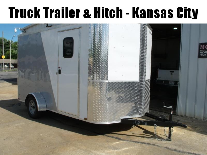 Enclosed Trailer 7 X 12 Ramp 7' Height Two Tone Color White Frt/ Silver Mist RearTube Construction Enclosed Trailer 7 X 12 Ramp 7' Height Two Tone Color White Frt/ Silver Mist RearTube Construction