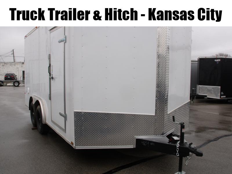 Enclosed Trailer 8.5 x 16 Dove  Ramp  6' 5"    Interior White  In Color Ramp Door  9990  GVWR Dove Tail  6' 6"  Interior  1689624242