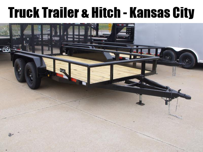 Utility Trailer 77" X 14 Pipe Rail Top 7000 GVWR   Brakes Wood Deck 1689624244