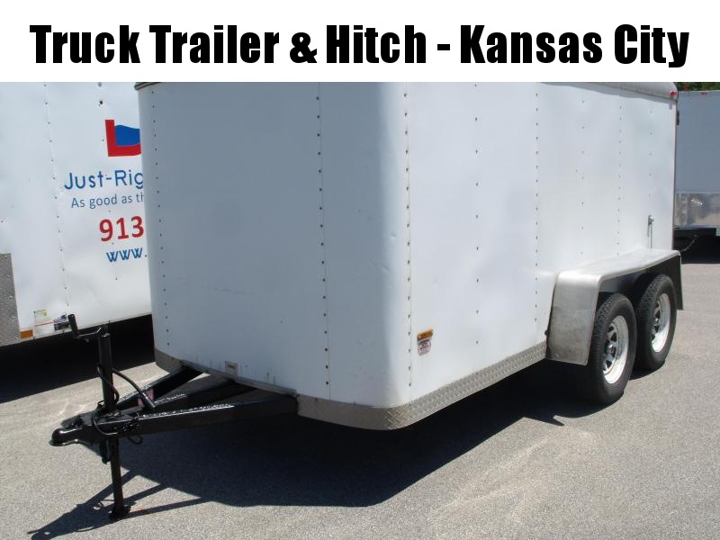 LOOK Used Trailer 6 X 12 Barn Door 7000 GVWR Brakes White In Color LOOK Used Trailer 6 X 12 Barn Door 7000 GVWR Brakes White In Color