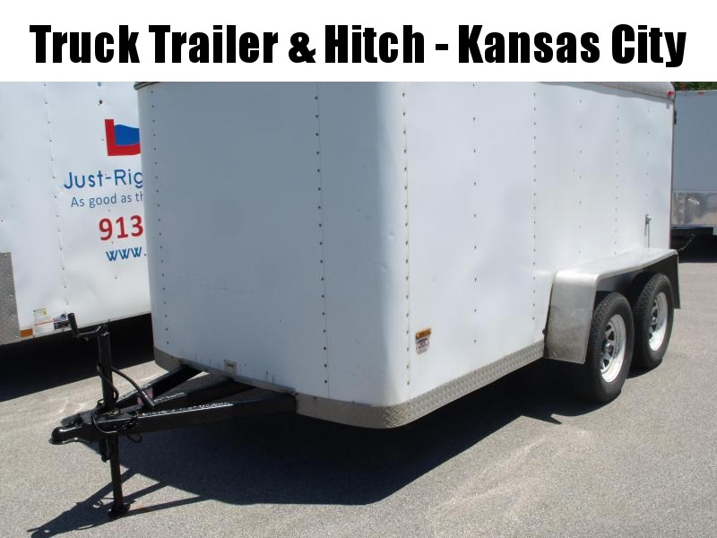 LOOK Used Trailer 6 X 12 Barn Door 7000 GVWR Brakes White In Color LOOK Used Trailer 6 X 12 Barn Door 7000 GVWR Brakes White In Color