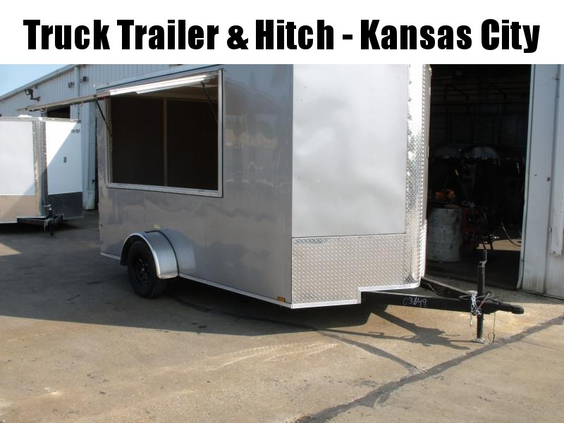 Concession Trailer 7 X 12 Barn Door 7' Tall Silver In Color Vending / Concession Trailer 30 AMP Electrical Concession Trailer 7 X 12 Barn Door 7' Tall Silver In Color Vending / Concession Trailer 30 AMP Electrical