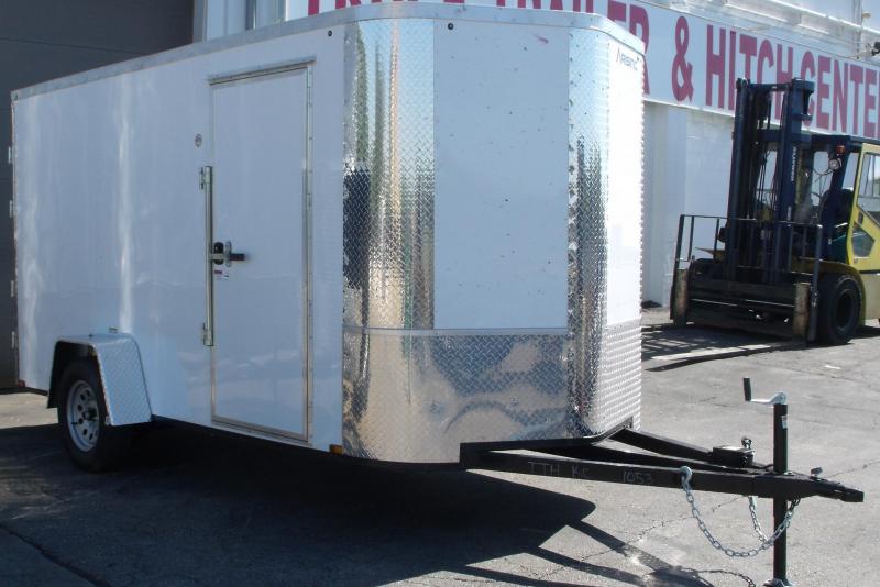 Enclosed Trailer 6 X 12 BARN DOORS Extended Tongue Double Hinges White In Color 6' 3" Interior All Tube Construction Enclosed Trailer 6 X 12 BARN DOORS Extended Tongue Double Hinges White In Color 6' 3" Interior All Tube Construction