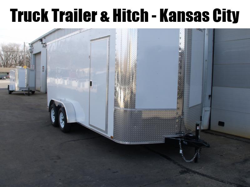 Enclosed Trailer 7 X 16 Ramp 7' Interior Height  White In  Color ALL Tube Construction 7000 GVWR