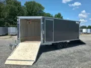 2027 Mission 101x16 Aluminum 3-Place Drive In/Out Deckover Snowmobile Trailer w/Galvanized Axles, Re