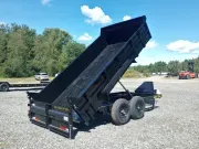 2026 Griffin 7x14 14K Powder Coated Dump w/Ramps, 2-Way Spreader Gate, Spare Tire Mount