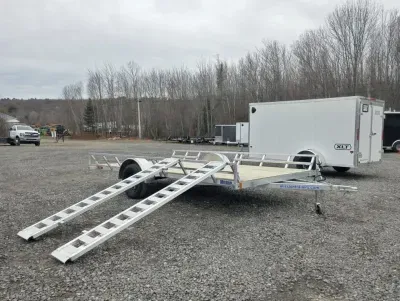 2026 Mission 83x14 Aluminum Open ATV/UTV Trailer w/Stowable Ramps, HD D-Rings