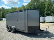 2026 Covered Wagon 7x14 7K Enclosed Cargo w/Spring Assist Rear Ramp, Polycore Siding, Blackout Pa