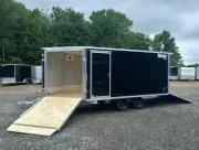 2027 Mission 101x14 Aluminum 2-Place Drive In/Out Deckover Snowmobile Trailer w/Galvanized Axles, Ca