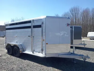 2026 Frontier Aluminum Livestock 16'7" w/Pressure Treated Decking, Plexiglass, Spare Tire Mount