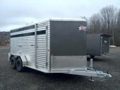 2026 Frontier Aluminum Livestock 16'7" w/Pressure Treated Decking, Plexiglass, Spare Tire Mount