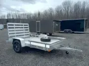 2026 Bear Track 6.5x10 Aluminum Utility Trailer w/Rear Ramp Gate, Rail Kit, Aluminum Wheels, Spare T