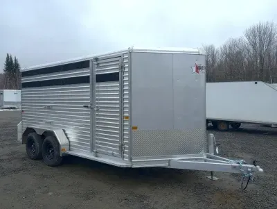 2026 Frontier Aluminum Livestock 16'7" w/Pressure Treated Decking, Plexiglass, Spare Tire Mount