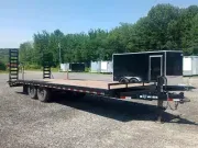 2025 BWise 8.5x24 14K Powder Coated Deckover Equipment Trailer w/Stand-Up Ramps, Front Toolbox