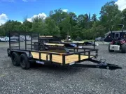 2026 Sure-Trac 7x14 7K Powder Coated Landscape/Utility Trailer w/Rear Ramp Gate, Spare Tire Mount