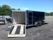 2027 E-Z Hauler 7.5x14 Aluminum 2-Place Drive In/Out Snowmobile Trailer w/Mats & Guides, Spring Assi