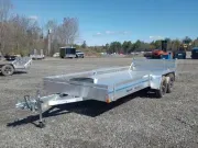 2026 Bear Track 6.5x14 Aluminum Open Utility w/Bi-Fold Rear Ramp Gate, Rail Kit, Spare Tire & Mount