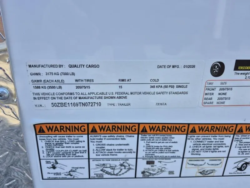 new Cargo (Enclosed) Trailers Quality Cargo  for sale, in Lumberton, NC Thumbnail 5