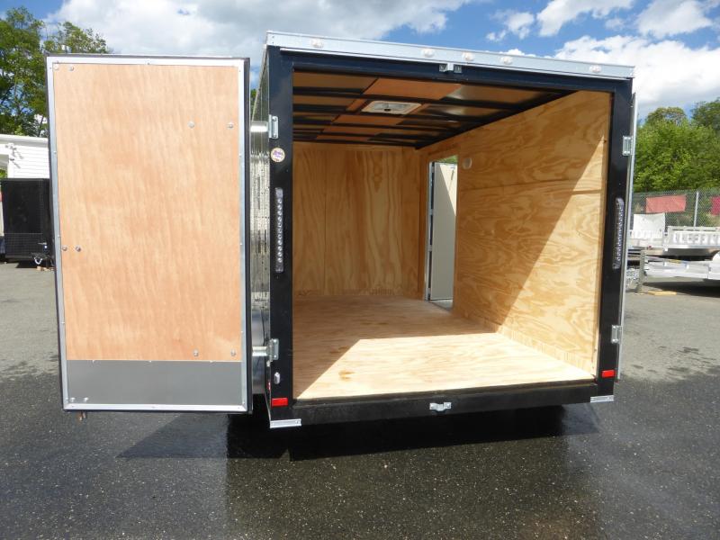 Covered Wagon 7' X 12' Black Enclosed Cargo Trailer w/Cargo Doors New enclosed cargo utility