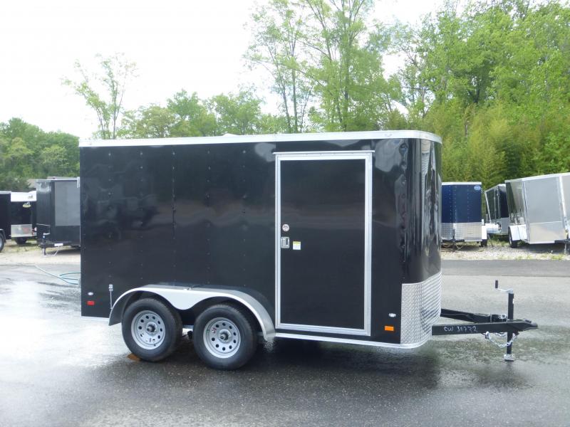 Covered Wagon 7' X 12' Black Enclosed Cargo Trailer w/Cargo Doors New