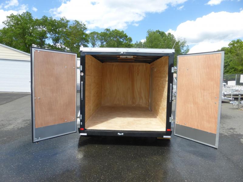 Covered Wagon 7' X 12' Black Enclosed Cargo Trailer w/Cargo Doors New enclosed cargo utility