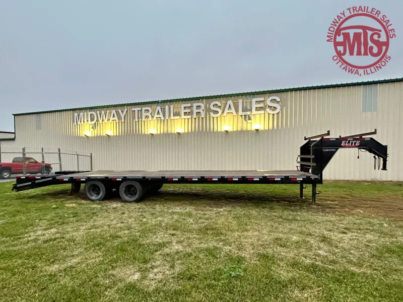 2021 Elite Trailers 102 X 32' (27 + 5') Tandem Dual Wheel Gooseneck Deckover Trailer