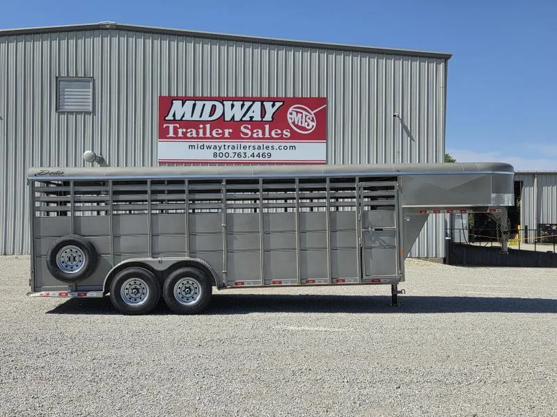 2024 Delta Trailers 6'9" x 20' Livestock GN Trailer