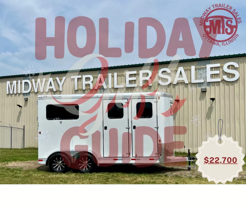 2025 Bar-M Trailers Deluxe 2H Straight Load w/ Front Dress Horse Trailer