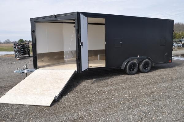 2022 Haul-it 7.5 x 23 All Aluminum Blacked Out Drive On/Off Snowmobile Trailer For Sale 2022 Haul-it 7.5 x 23 All Aluminum Blacked Out Drive On/Off Snowmobile Trailer For Sale