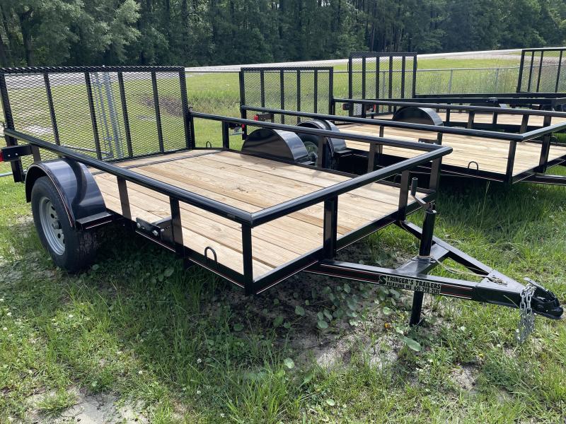 2022 Triple R 6x8+2 Pipe Top Black 3' Gate Single Axle Utility Trailer