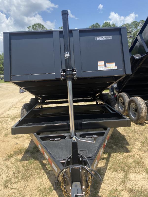 2022 Watchdog 7x14 Black Spreader Dump Trailer Tandem Axle Stringer's