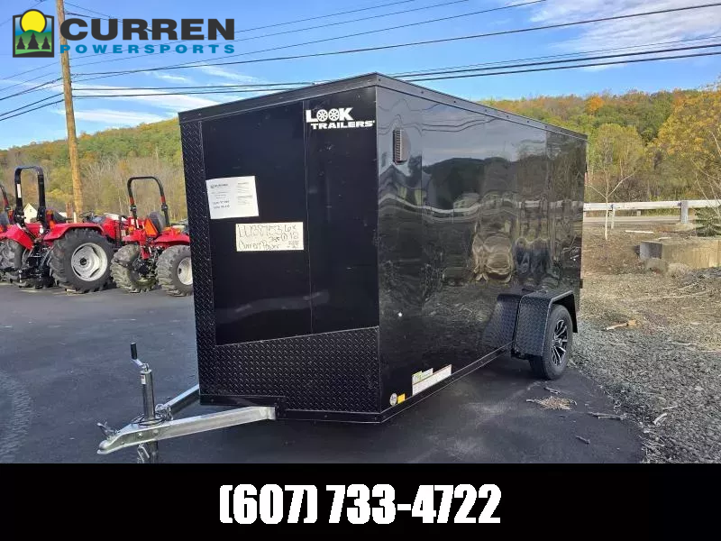 2026 Look Trailers 6x12 3K VISION ALUMINUM Enclosed Trailer- 6' Interior Height- Ramp Door- Blackout Trim- Black Aluminum Wheels- 22" LED Loading Light- Fold Down Stabilizer Jacks