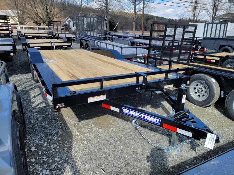 2024 Sure-Trac 8.5x20 (18+2) 10k Full Width, Drive Over Fender Car Hauler - Pull Out Ramps - Spare Tire Mount - HD Setback Jack - D-Ring Tie Downs