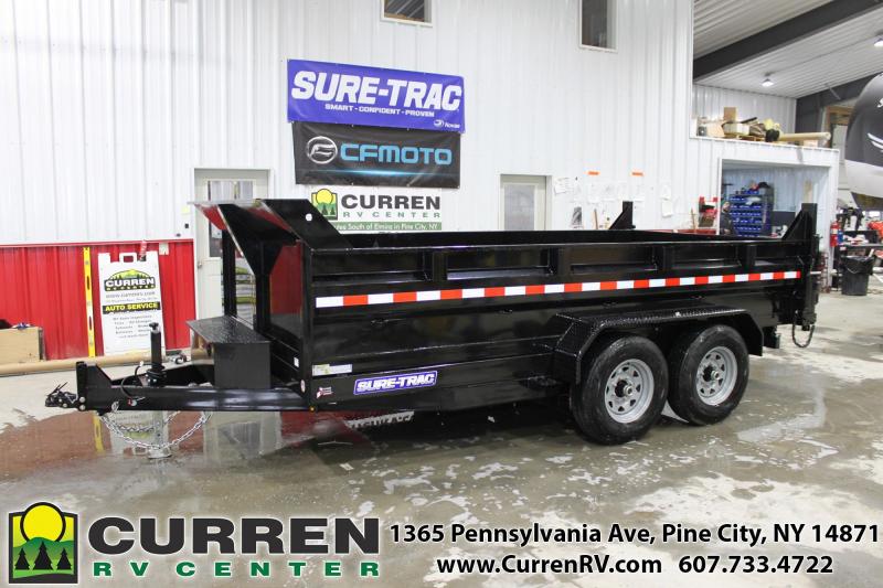 2021 SURE-TRAC 7X14 14k HD Low Profile Dump Trailer - Scissor Lift - Drop Leg Jack - Under Bed Storage - Tarp Kit - Combo Gate - Ramps - ST8214HLOD-B-140 2021 SURE-TRAC 7X14 14k HD Low Profile Dump Trailer - Scissor Lift - Drop Leg Jack - Under Bed Storage - Tarp Kit - Combo Gate - Ramps - ST8214HLOD-B-140