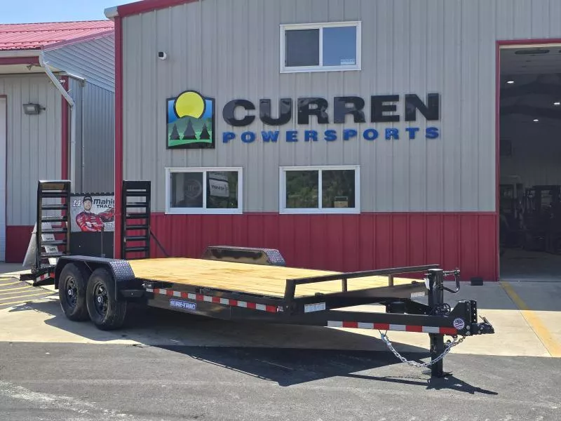 2026 Sure-Trac 7x18+2 14K Equipment Trailer- 2' Beavertail- Adjustable Coupler- Spare Tire Carrier- Contractor Ramps