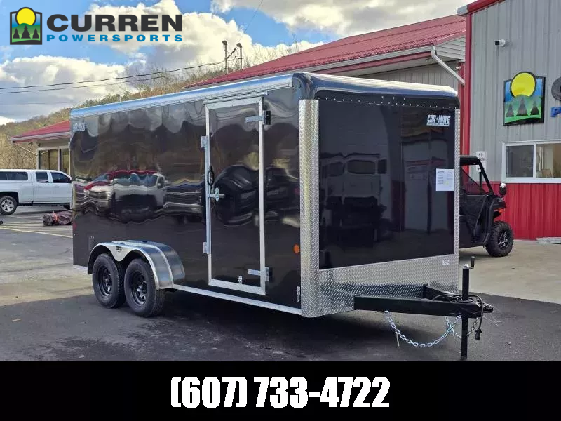 2026 Car Mate Trailers 7x16 7K Enclosed Trailer- 6.5' Interior Height- Ramp Door- 16" OC Vertical Posts and Roof Bows
