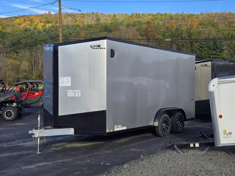 2026 Look Trailers 7.5x16 7K VISION ALUMINUM Enclosed Trailer-7' Interior Height-  Ramp Door- Blackout Trim- Rear Flare with LED Loading Light