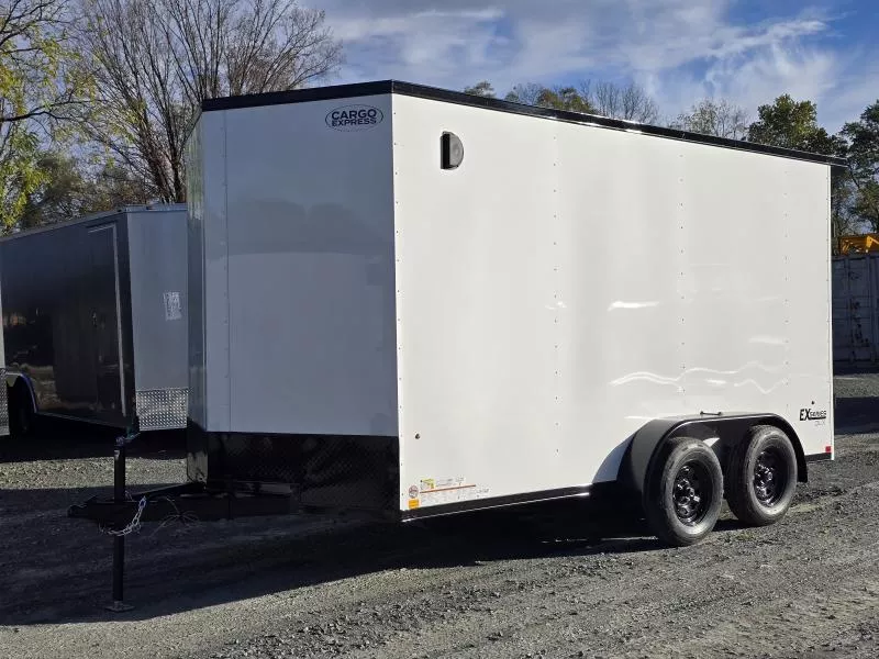 2026 Cargo Express 7x14 7K EX DLX Enclosed Trailer- 7' Interior Height- Ramp Door- Blackout Trim- Rear Flare with LED Light