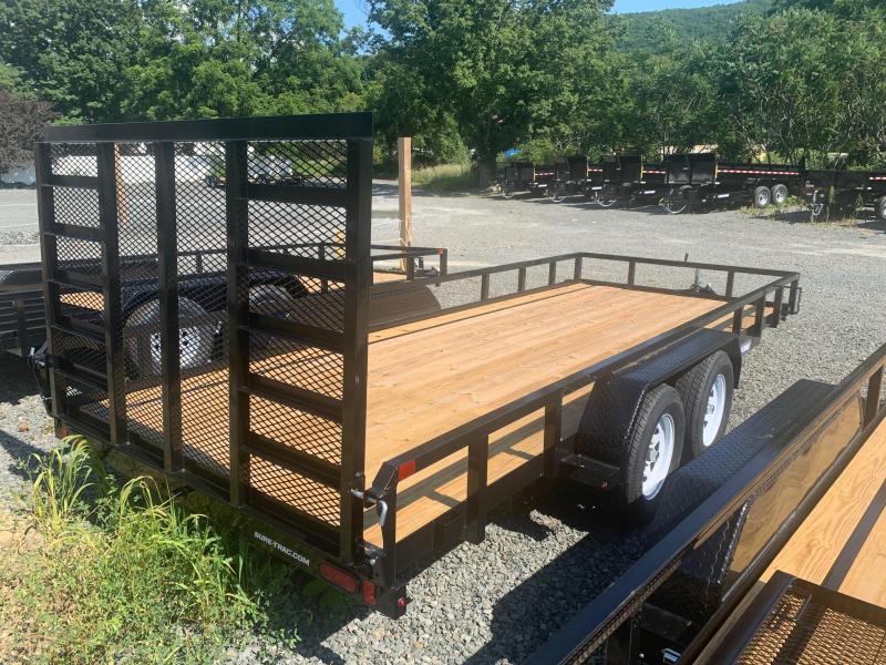 2021 SURETRAC 7x18 7k Tube Top Utility Trailer Spring Assist Ramp