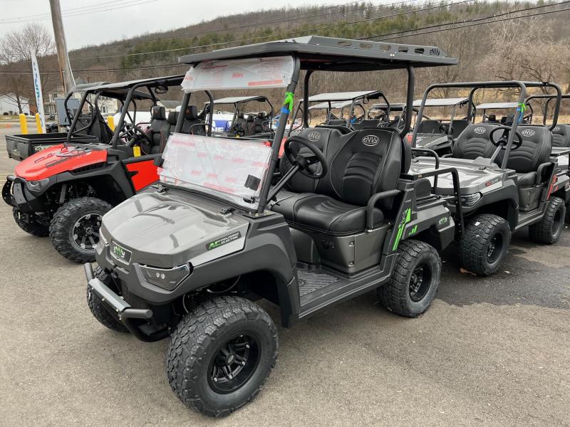 2022 ENVY 4 SEAT GREY W/ GREEN TRIM Golf Cart - Roof - Folding Windshield - Front Bumper - Aluminum Wheels - Premium Seats - Made in the USA 2022 ENVY 4 SEAT GREY W/ GREEN TRIM Golf Cart - Roof - Folding Windshield - Front Bumper - Aluminum Wheels - Premium Seats - Made in the USA