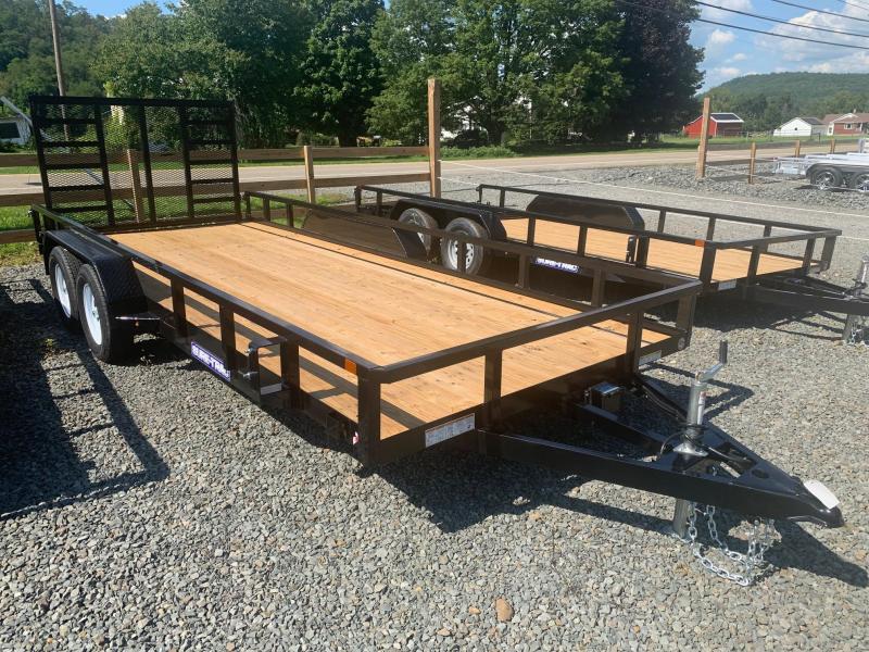 2021 SURETRAC 7x18 7k Tube Top Utility Trailer Spring Assist Ramp Spare Tire Mount