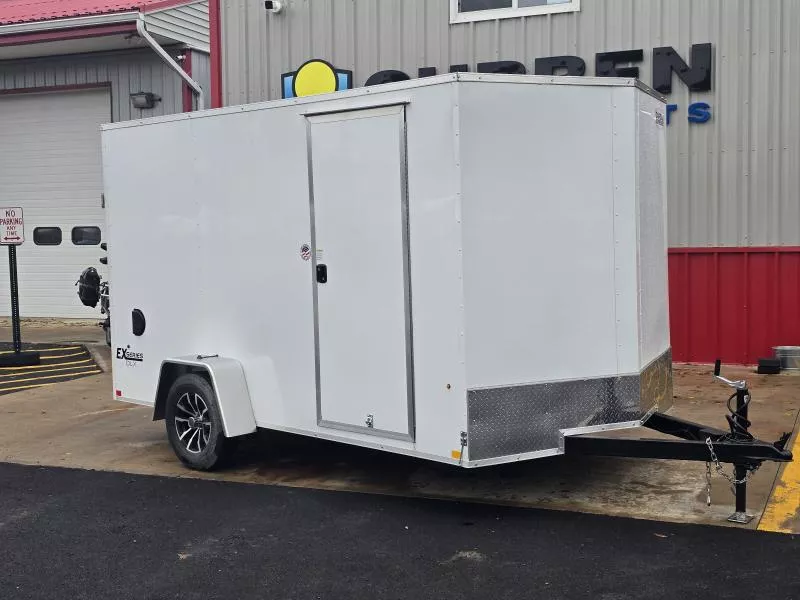 2025 Cargo Express 7x12 3.5K EX DLX Enclosed Trailer- Ramp Door- 6.5' Interior Height- Black Aluminum Wheels