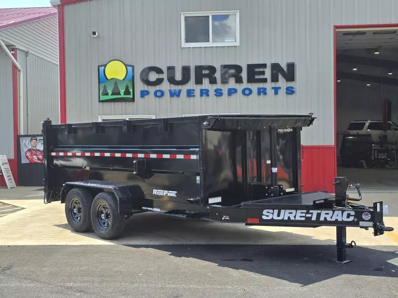 2026 Sure-Trac 7x12 15.4K Dump Trailer- 4' Sides- I Beam Frame- Combo Gate- Ramps- Tarp Kit- Spare Tire Carrier