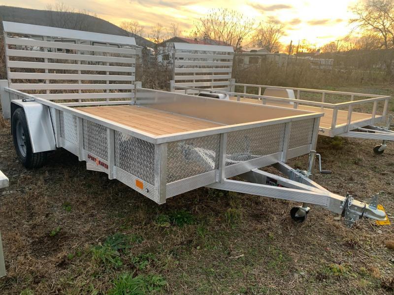 2021 SPORT HAVEN 7x12 3k Aluminum Utility Trailer Wood Deck ATP