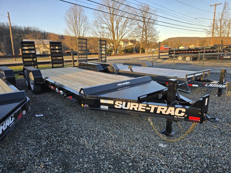 2025 Sure-Trac 7x17+3 17.6K PRO Equipment Trailer- Heavy Duty I-Beam Construction- Contractor Ramps- D-Ring Tie Downs- Spare Tire Carrier